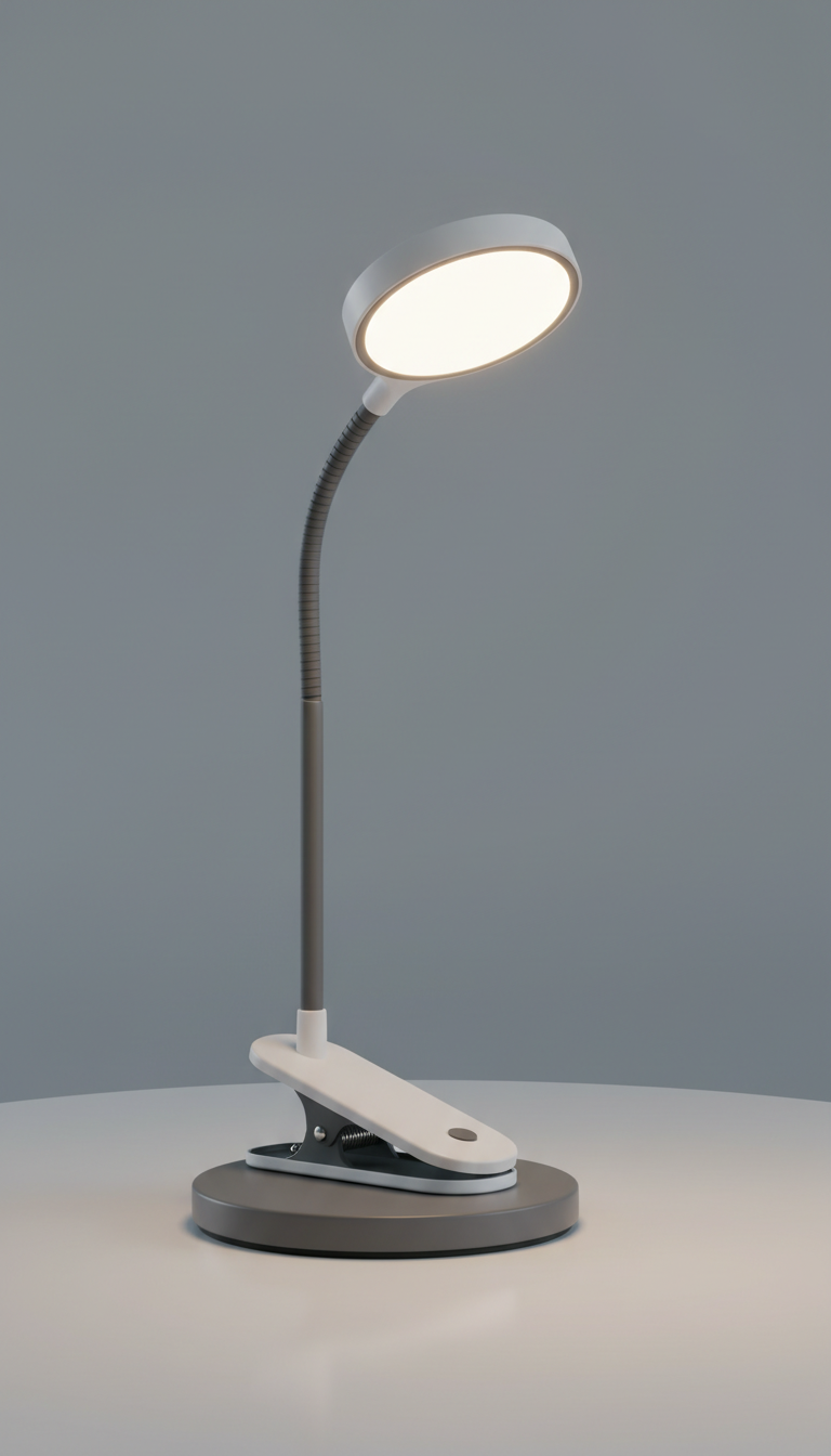 "Lámpara LED con Clip para Leer — Recargable USB"